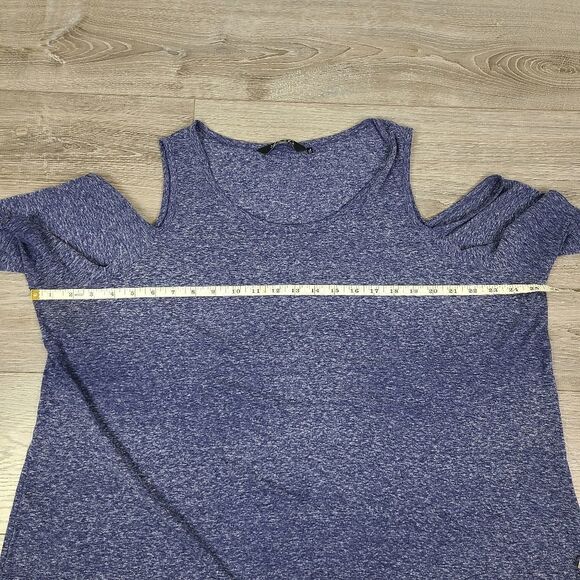 Penningtons Ti Voglio Purple Cold Shoulder Short Sleeve T-Shirt 2X - Picture 12 of 15